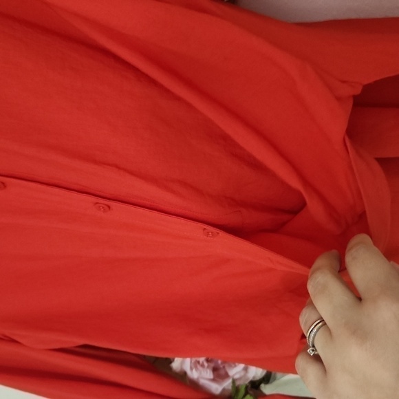 Gianni Bini Burnt Orange High Low blouse small Oversized Flowy Lagenlook Career - Picture 5 of 9